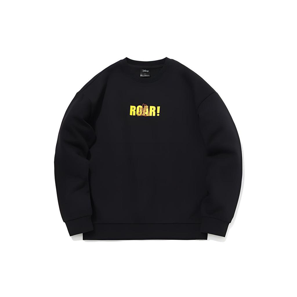Li Ning X Disney Sweatshirts Unisex Black Crew Neck Moderate Regular AWDQB76-3