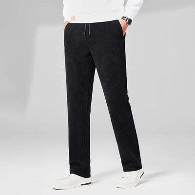 Men's Casual Pants Elastic Waist Sweatpants Autumn Winter Clothes Drawstring Trousers Male Corduroy Warm Large Size Pants