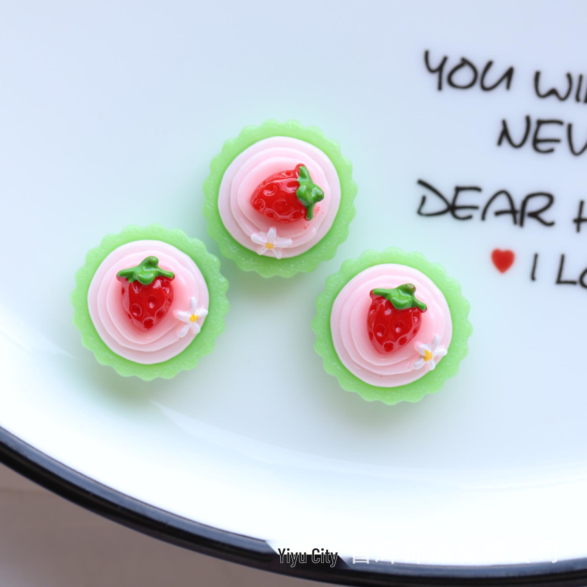 

Глянцевая имитация еды торт смола ювелирные изделия DIY ремесло кремовый клей цепочка для телефона брелок материалы Size approx. 2.0cm x 2.0cm