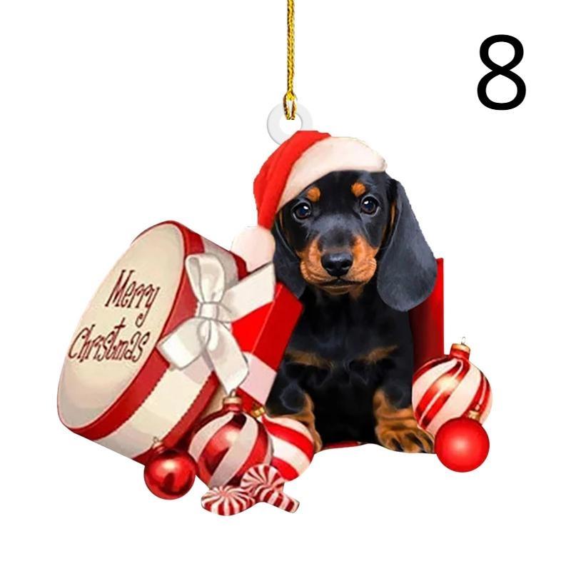 2023 Christmas Ornament New Year Festive Party Supplies Room Xmas Tree Pendant Cute Kitty Dog Cat Animal Decoration Xmas Gift