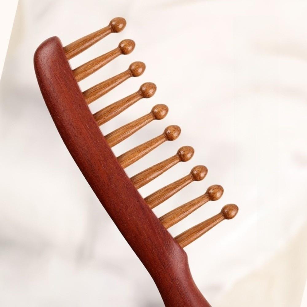 Wooden Body Meridian Massage Comb Golden Sandalwood Head Massage Comb New Loc Comb Scalp Massag