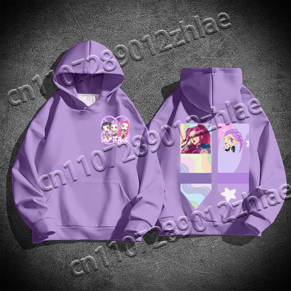 2025 Best Selling Kpop Demon Hunter High Quality Flannelette Adult Sweater Loose Comfortable Quick Drying Adult Hooded Sweater