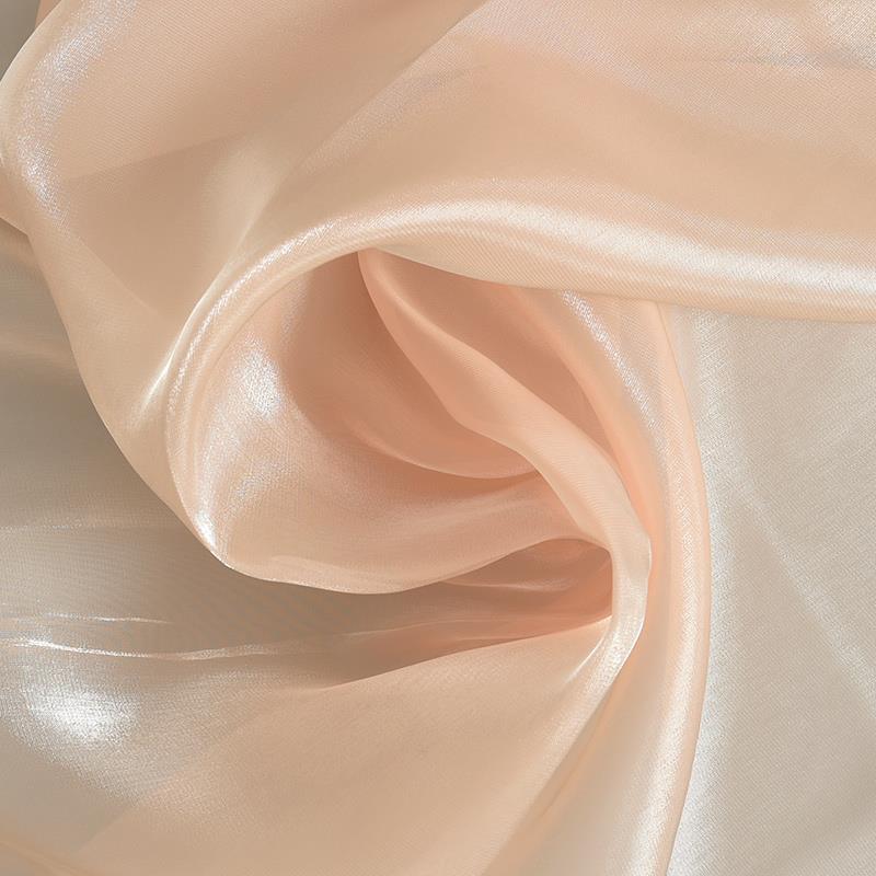 Shimmering satin encrypted solid color organza fabric suitable for wedding dresses formal gowns and designer clothing fabrics
