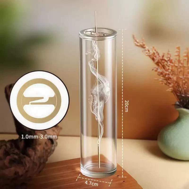 Inverted Glass & Metal Incense Burner – Ash-Proof Aromatherapy Holder for Home Decoration