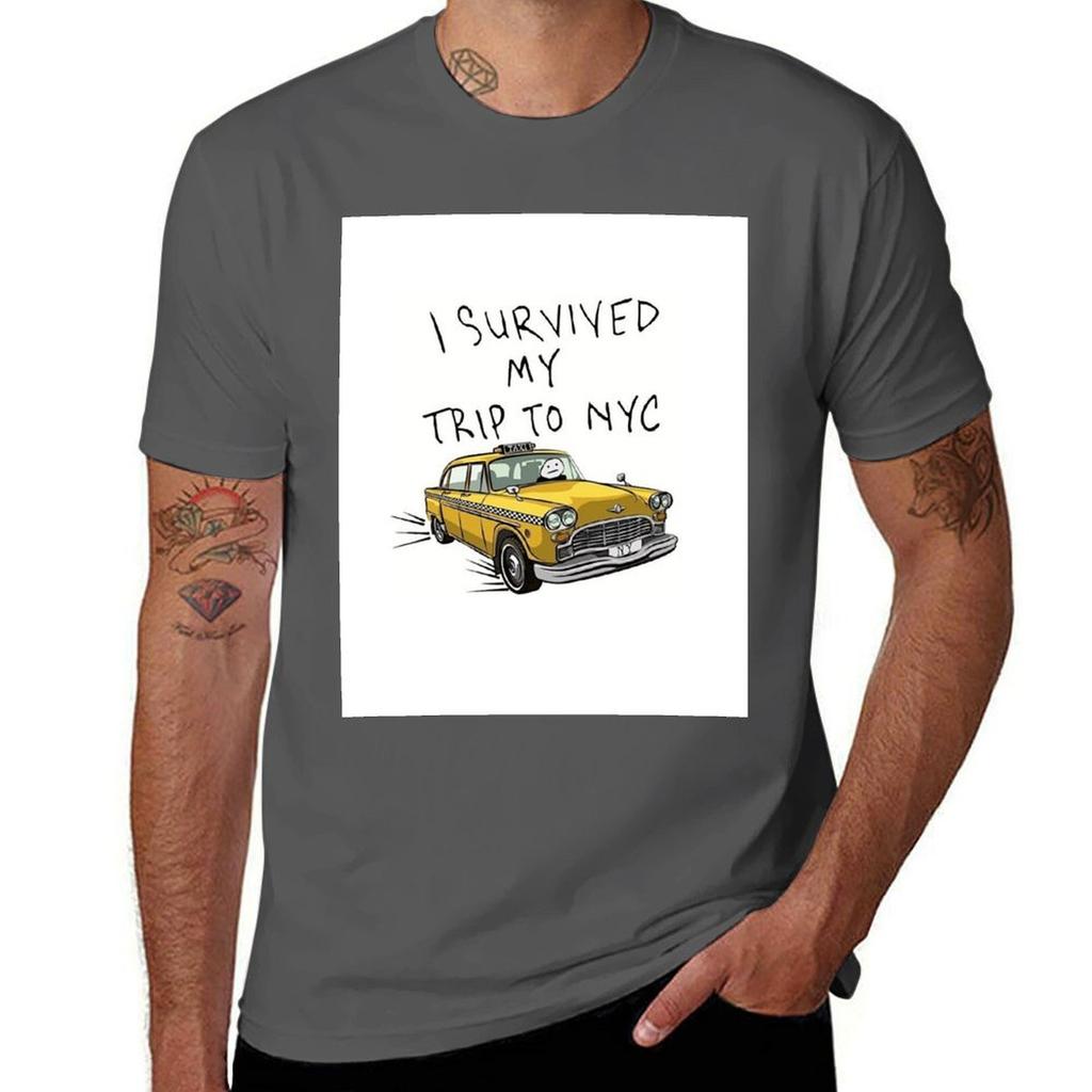 Ich habe meine Reise nach New York NYC überlebt Gelbes Taxi T-Shirt Sportlich Lässig Atmungsaktives T-Shirt