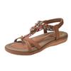 Bohemian Style Summer Shoes Women Flat Sandals Thick Sole Elegant Ladies Beach Sandals Summer Holiday Shoes Plus Size 42