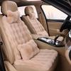 Plush Faux Rabbit Fur Car Seat Cushion: Luxurious Lumbar Support for Autumn and Winter Comfort