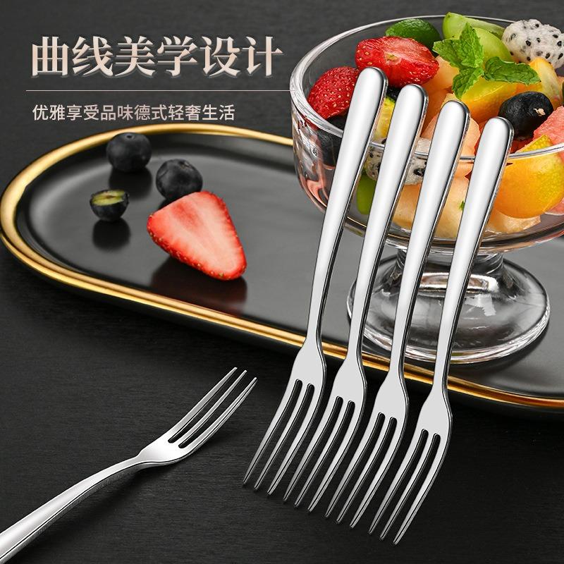 Diamond fruit fork, stainless steel small fork, fruit pick and fruit insert set, cake fork, thickened moon cake fork.