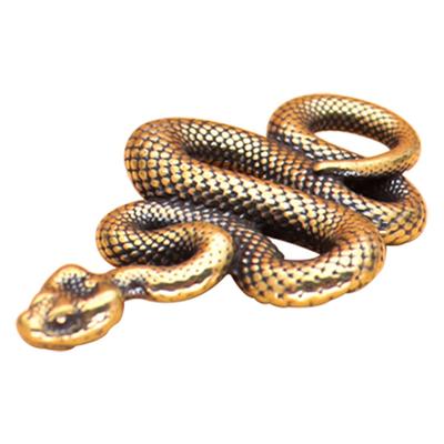 Brass Mini Snake Small Copper Carving, Retro Bronze Style, Home Desktop Decoration Handicraft