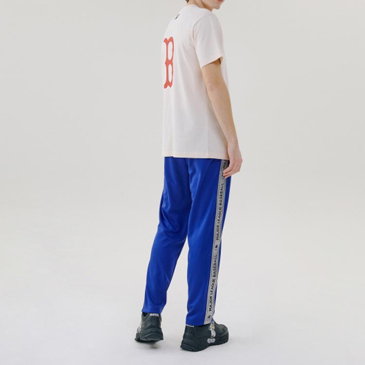 MLB x Disney Collaboration Los Angeles Dodgers Letter Stripe Mid-Rise Casual Knit Sweatpants Unisex pants Blue 31TPK2031-07U