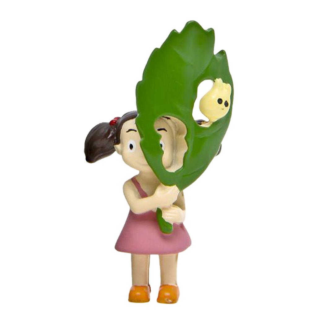 1 Pezzo Carina Decorazione da Scrivania Statuetta Totoro che Tiene Foglia Ornamento Totoro per Soggiorno Articoli per la Casa Decorazioni da Parete Regalo di Compleanno