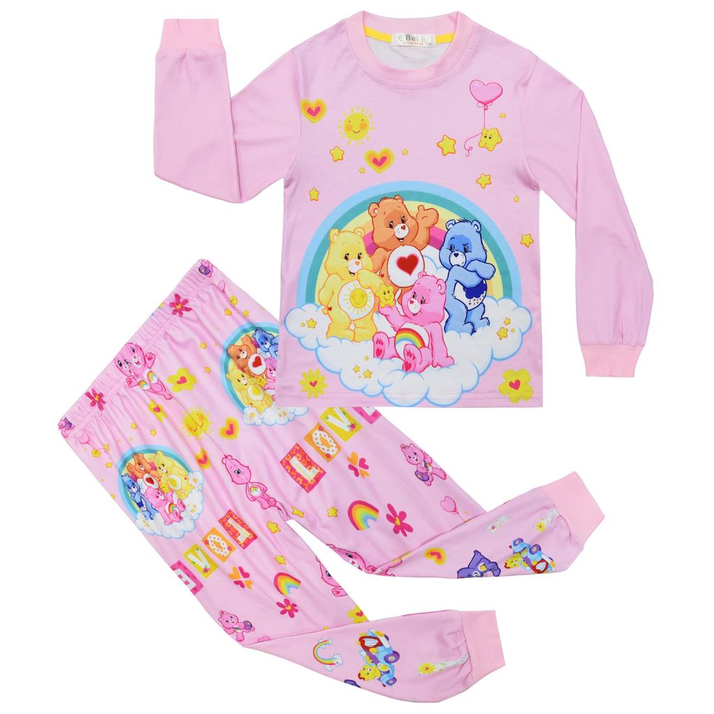 Long-Sleeved Set, Digital Printing, Medium And Large Girls' Loungewear Long-Sleeved + Pants Two-Piece Set 81015