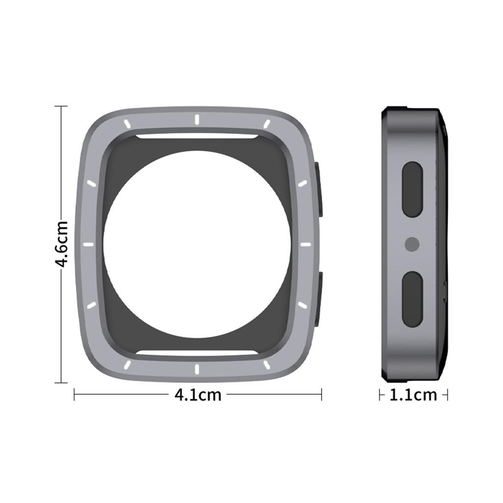 Für Amazfit Active 2 Square Smartwatch Metallgehäuse TPU Rückabdeckung Stoßfester Schutz Uhr Schutzhülle Rahmen