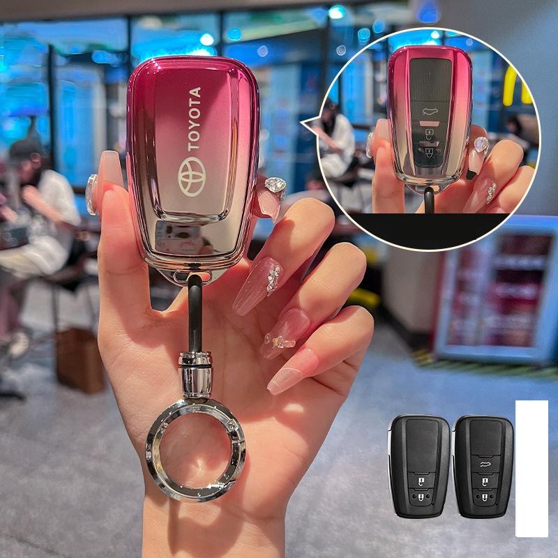 Car Key Case Protection Soft TPU Key Shell Cover Auto Accessories For Toyota Prius Camry Corolla C-HR CHR RAV4 Prado 2018 2022