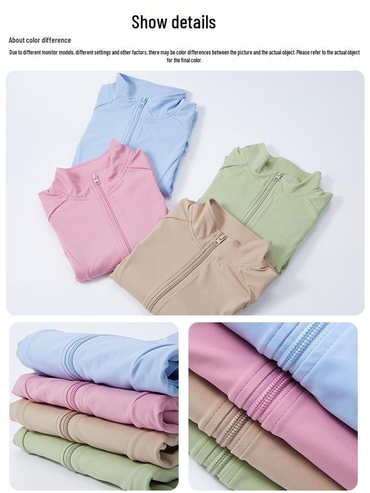 Spring & Autumn Nude Zipper Yoga Jacket: Slimming Women's Fitness & Cycling Sportswear