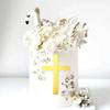10-delars Set Guld Kors Cupcake Toppers Dop Första Nattvarden Tårtdekoration för Födelsedag Babyshower Festdekorationer