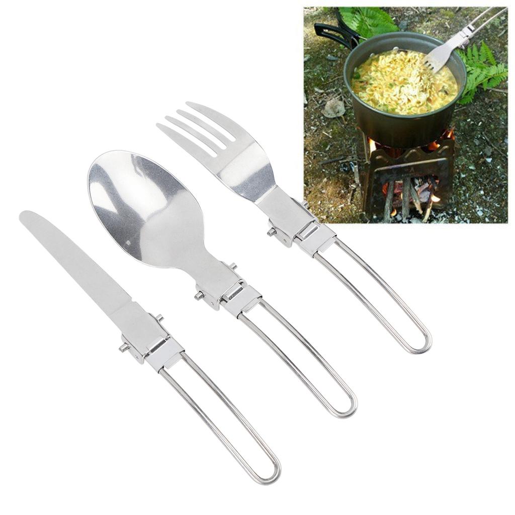 Travel Tableware Set Collapsible Reusable Camping Tableware Easy To Clean Stainless Steel Save Space Reusable for Camping
