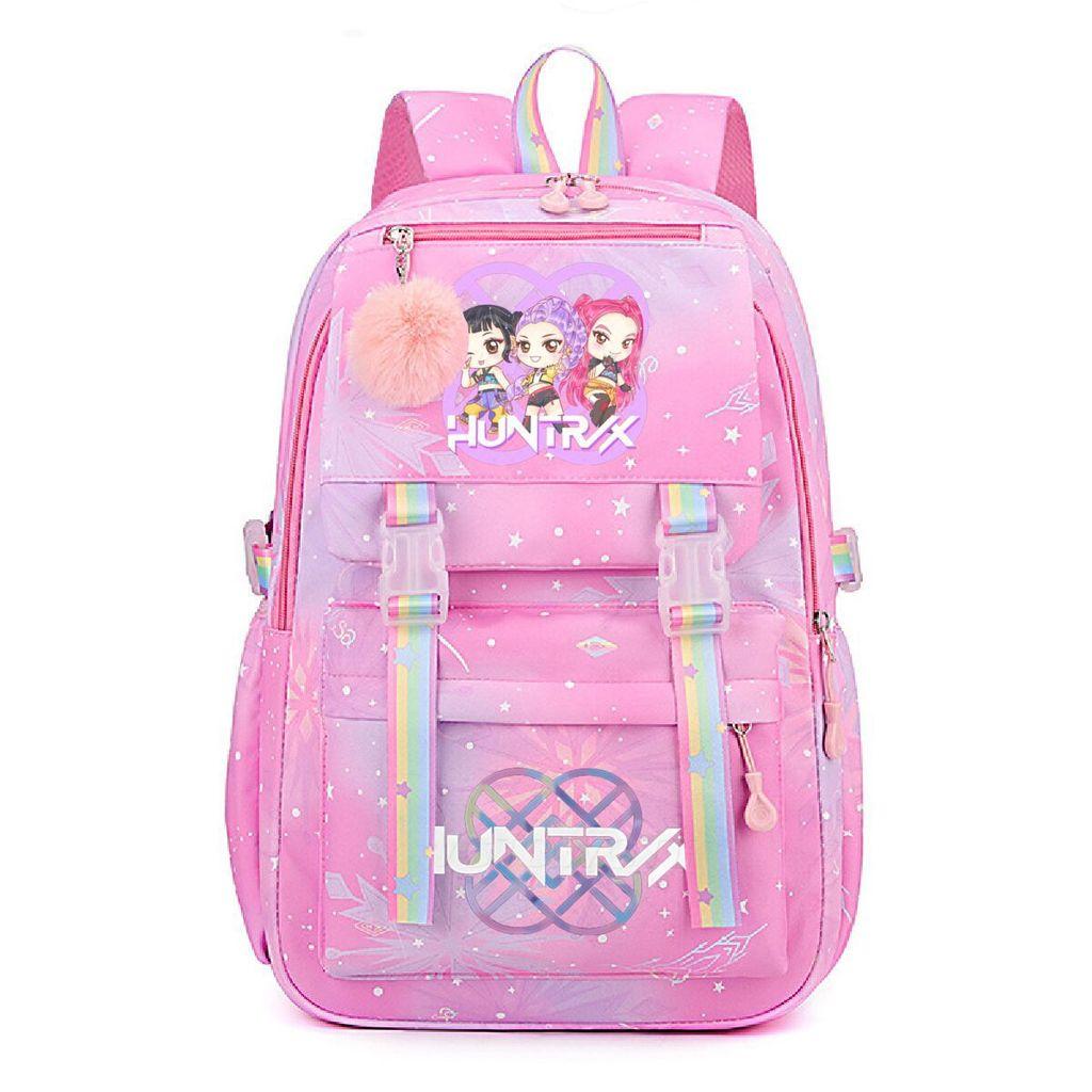 

Kids Girls Kpop Rumi Zoey Mira Derpy Sajaboys Printed Student School Bag Casual Rainbow Backpack 44*30*22cm