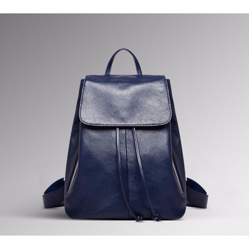 

New Shoulder Bag, Genuine Leather Women s Bag, Top Layer Cowhide Casual Versatile Backpack королівський синій колір
