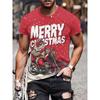 Christmas Series 3D Digital Printed Men's Casual and Fashionable Round Neck Short Sleeved T-shirt
