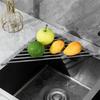 Foldable Stainless Steel Dish Drying Rack Sink Roll-Up Drainer Mat Multi-Function Kitchen Draining Basket