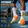 Breathable Compression Basketball Socks Anti-Slip Athletic Crew Socks with Thick Cushion for Running, Training & Sports