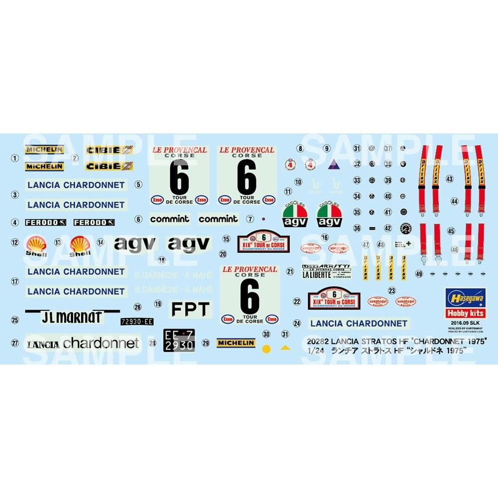 Hasegawa 1/24 Car Model Series Lancia Stratos HF Chardonnay 1975 Plastic Model Kit 20282