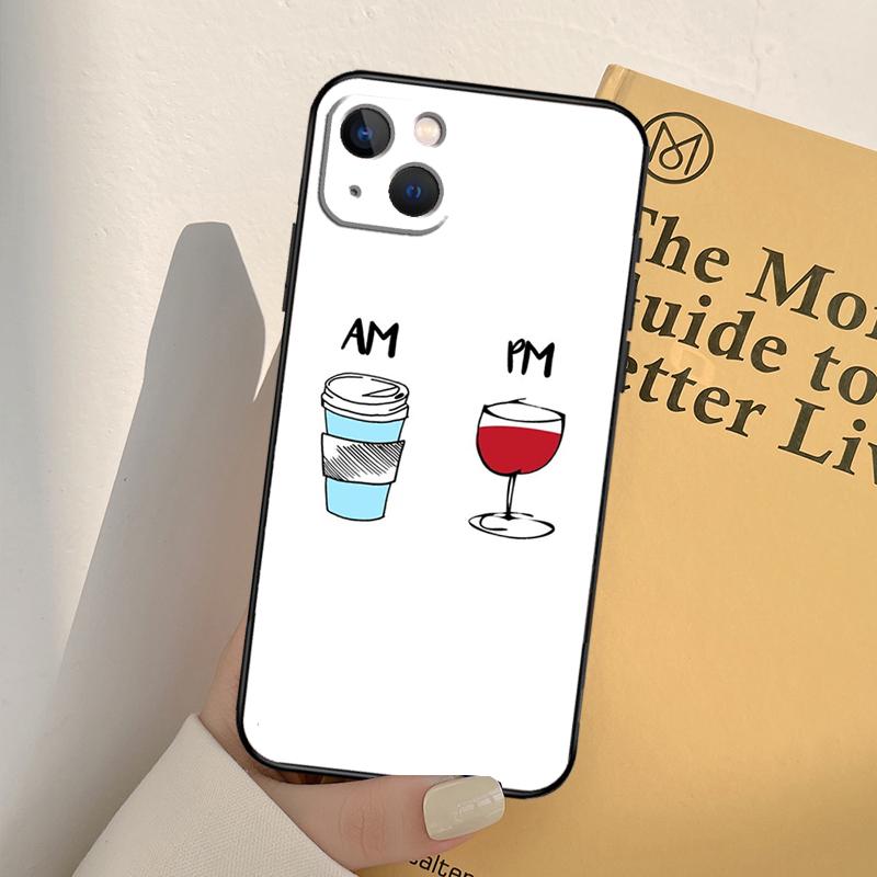 

Coffee Wine Cup Phone Case For iPhone 17 16 15 14 13 11 12 Pro Max mini XR 16e 15 16 Plus 17 Air Full Cover iPhone 16e