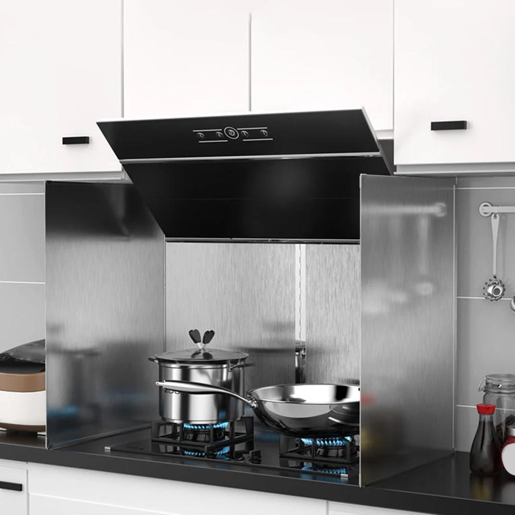 29x40cm Stainless Steel Gas Stove Baffle Foldable Frying Oil Splash Protection Screen Cover Kitchen Splashback Guard Board
