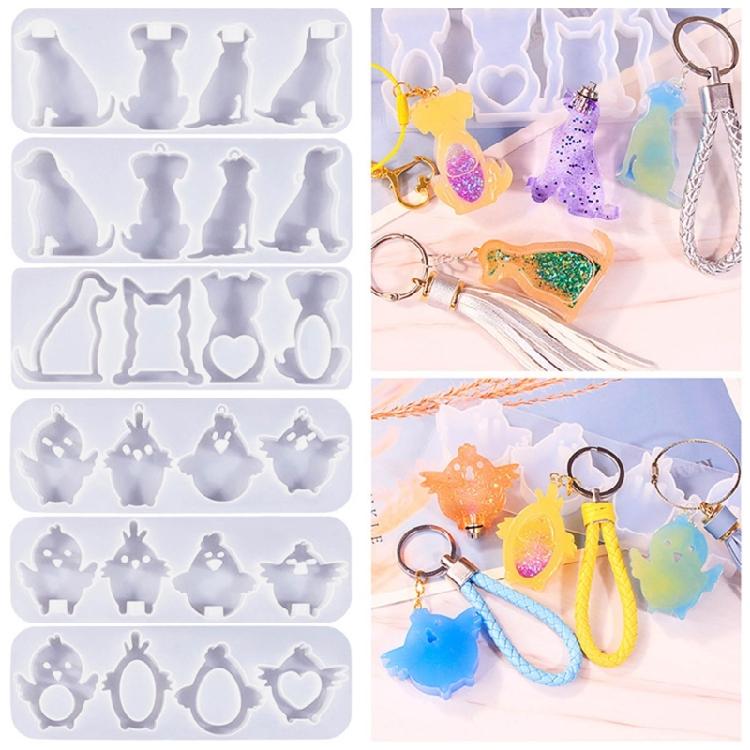 Earring Pendants Silicone Mold DIYs Animal Dog Shaped Keychain Molds Epoxy Resin