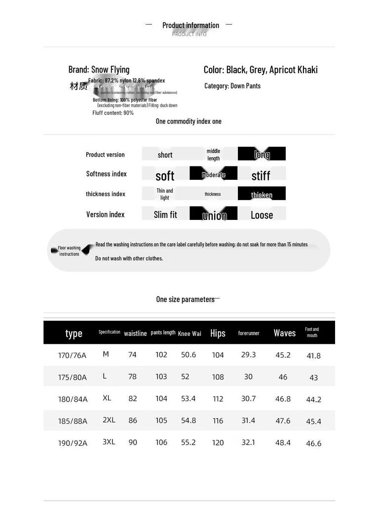 SNOWFLYING 2025 Men's Outdoor Warm Down Pants