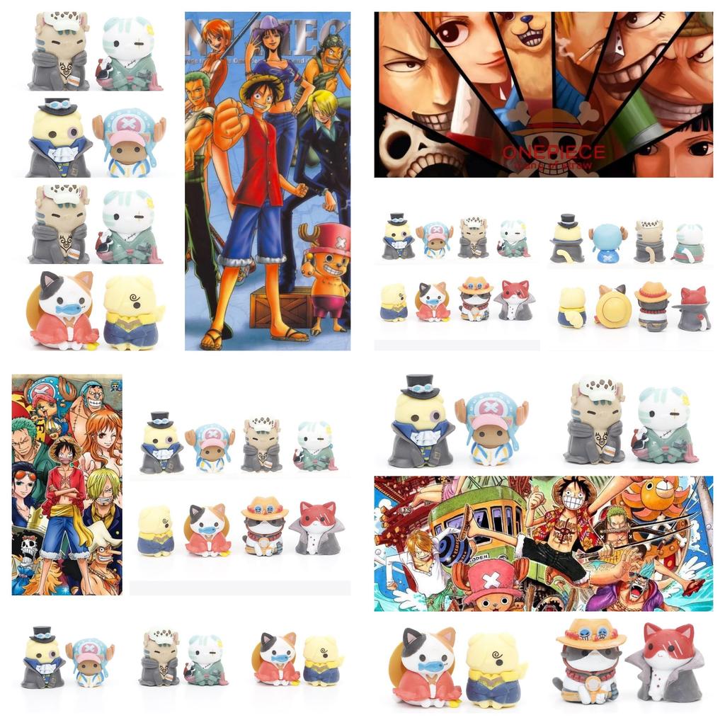 Pvc Collectible Cake Toppers 8 Adorable Cat Mascots Cosplaying Pirates