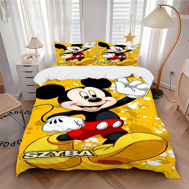 Dynamic Mickey Pose Print 3Pcs Bedding Setduvet Cover With 2 Bedropillowcase Home Birthday Gift