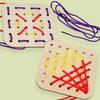 Creativity Wooden Lacing Toy Interaction Wooden Threading Rope Board  Toddler Games