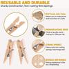 100Pcs Wooden Clothespins Multi-Functional Reusable Mini Wooden Clips with Jute Twine for Photo Wall and DIY Craft