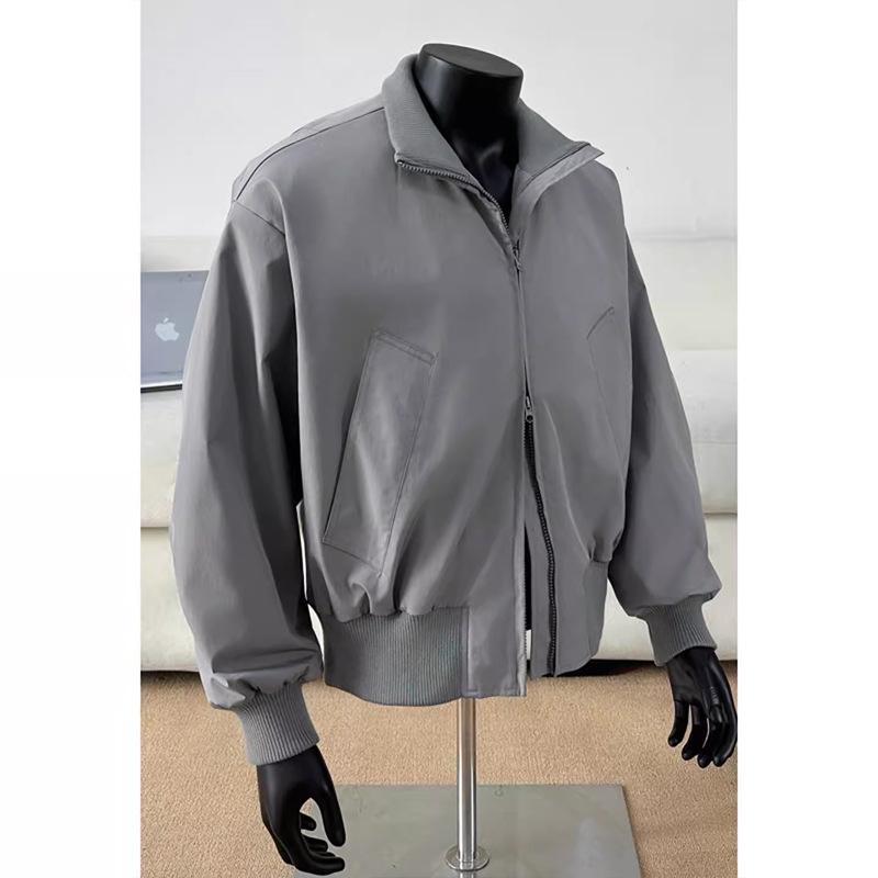 Men's Black CleanFit Workwear Bomber with Three-Proof Stand Collar