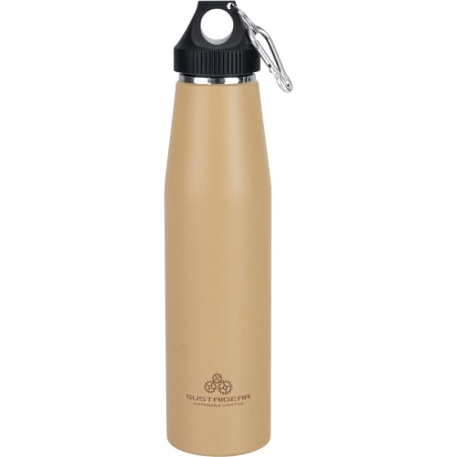 Wahei Freiz Stainless Steel Water Bottle, 530ml, Coyote Brown, Insulated, Vacuum-Stabilized, Scratch-Resistant, for Outdoor Use, Sustigia RH-1623