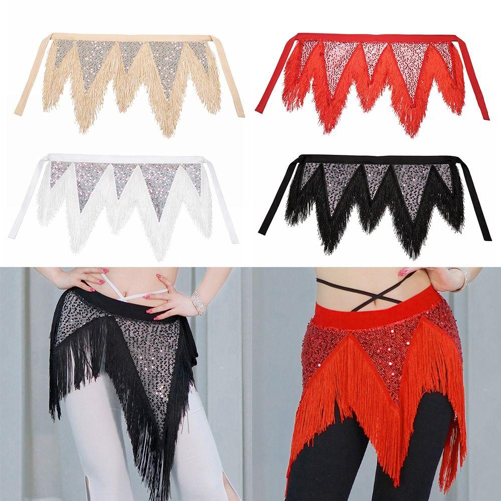 Sequins Belly Dance Hip Scarf Adjustable Waist Chain Fashion Triangular Hip Scarf Women