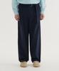 Semi-Wide Cotton Belted Pants Dark Navy
