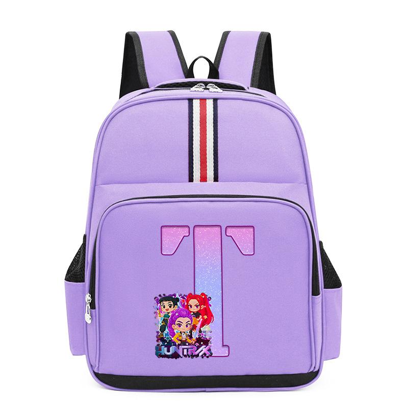Anime Cartoon 26 Letters Lightweight Children'S Backpack Large Capacity School Trend School Bag For Primary And Secondary School Students