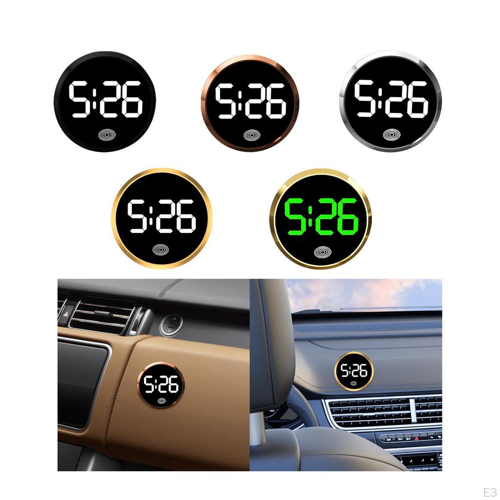 Car Dashboard Time Display Electronic Clock for Vehicles Touch Activated Round Accessory
