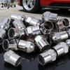 20pcs Chrome Plated Round Head Car Tire Valve Caps Dust Proof Covers For Cars Motorcycles Bike Tyre Styling