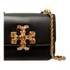 Tory Burch Eleanor 19 Magnetic Flap Closure Leather And Suede Trim Handheld Crossbody Shoulder Bag Women Bags Black 143403-001