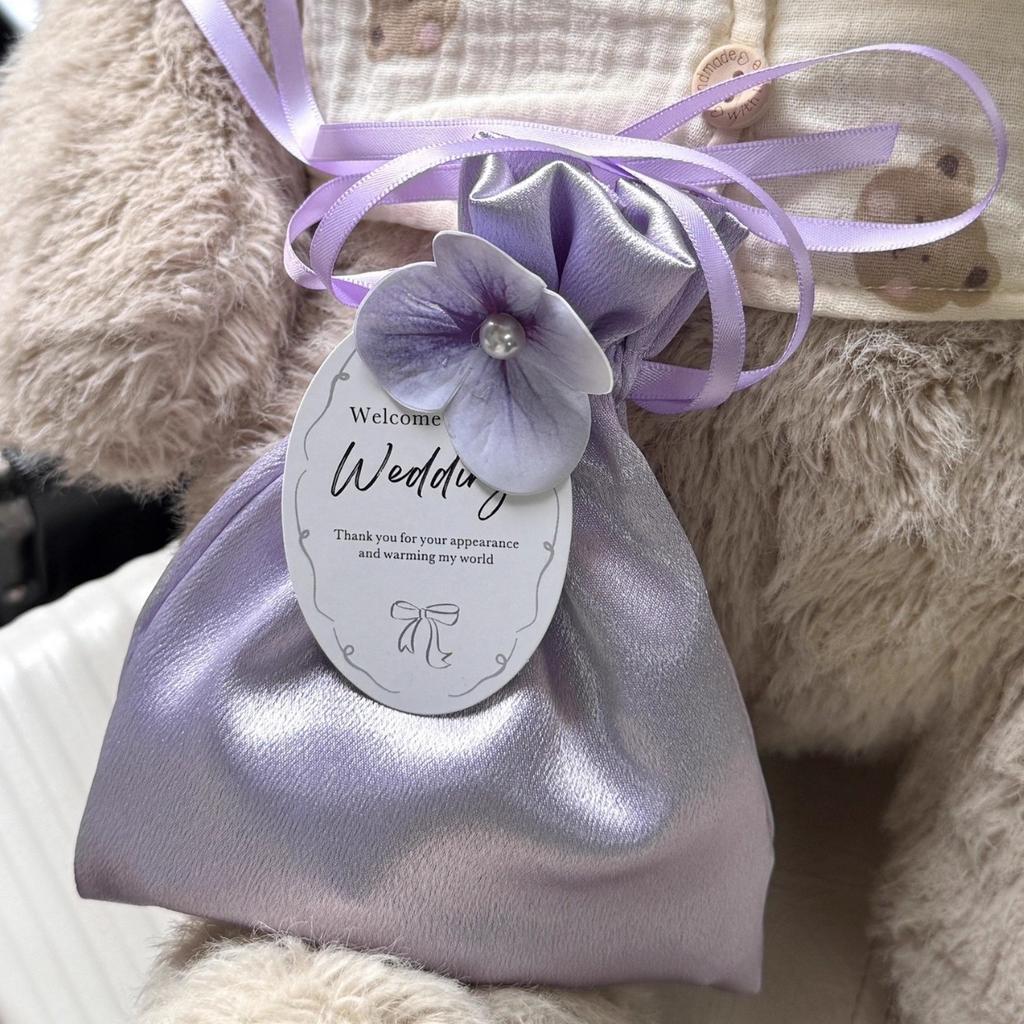 Caixa de Doces Veludo Data de Casamento Bolsa de Cetim Aveludado Cristal Bolsa Macia para Doces de Casamento Porta-Presentes Pequenos Embalagem de Presente para Festa