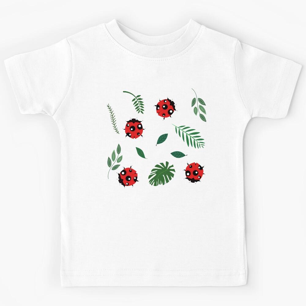 Ladybug And Leaves Pattern Kids T-Shirt 150