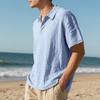 Mens Short Sleeve Linen Loose Casual Collar Polo T Shirt