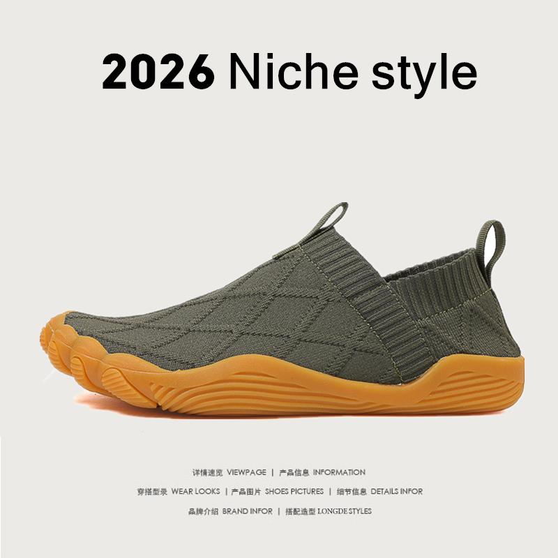 Plus Size Men'S Barefoot Sock Shoes Wide Toe Box Zero Drop Slip-On Breathable Five Finger Walking House Slippers Non Slip