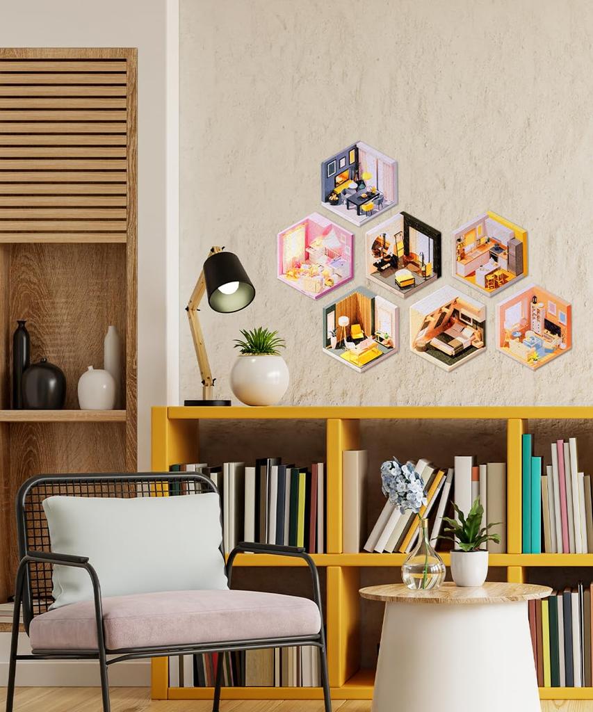 Pinto 56-Piece Tile Puzzle, Cozy Nook (13x15cm), Plastic, Gift, Decor [HX1164]