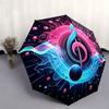 Automatic Open/Close Umbrella with One-Touch Button - Large Music Note Design (Treble Clef, Pink/Blue/Black/), Compact Folding