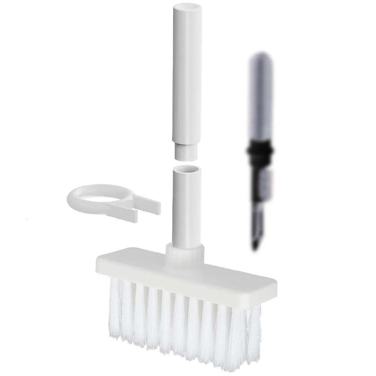 

5-в-1 Щетка для чистки клавиатуры Инструменты для чистки компьютера и наушников Чистящее средство Съемник колпачков клавиш Набор для ПК Airpods Щетка Угловая пыль белый